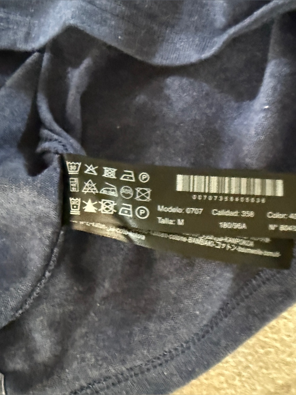Massimo Dutti Long Sleeve Polo in Heather Navy - Picture 8 of 8